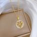 Star 【 】 Round Fashion Light Luxury Charm Gorgeous Full Diamond Necklace Women's Versatile Clavicle Chain Titanium Steel 【 】_ipsvogv.com