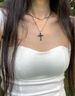 Trendy And Fashionable Double Layered Cross Necklace, Niche Personality, High-end Sense, New Clavicle Chain, Versatile_ipsvogv.com