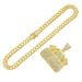 Personalized men's cool hip-hop full diamond Cuban chain trend letter exaggerated pendant necklace accessories_ipsvogv.com