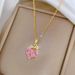Key 【 】 Love Zircon Light Luxury Charm Gorgeous Full Diamond Necklace Women's Versatile Clavicle Titanium Steel Chain 【 】_ipsvogv.com