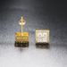 Unisex hot selling hip hop zircon thread earrings men and women three dimensional square full diamond gold plated earrings earrings_ipsvogv.com