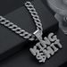 New Product Full Diamond Double Row Stereoscopic Letter Pendant Personalized Hip Hop Trendy Street Dance Cuban Necklace_ipsvogv.com