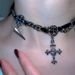 Punk Dark Style Diamond Cross Necklace Jewelry Hot Girl Gothic Versatile Niche Design Necklace Clavicle Chain_ipsvogv.com