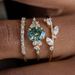 Sanjie Light Luxury Floral Engagement Hot Selling Three Piece Ring Set_ipsvogv.com