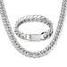 Japanese, Korean, Cuban Chain Double Woven Six Sided Necklace, Trendy And Cool Style, Men's Titanium Steel Rough Gold_ipsvogv.com