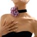 N10282 Fashion Geometry Elegant and Romantic Style Rose Flocking Cloth Necklace Bracelet_ipsvogv.com