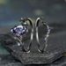 Sanjie Branch Cross Gun Black Pair Inlaid With Colorful Stone Ladies Ins Thorn Ring_ipsvogv.com