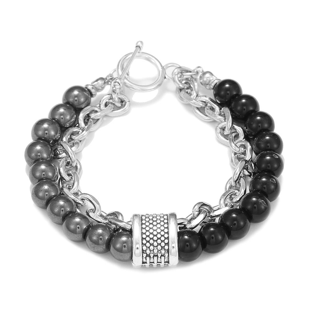 Source Jewelry Fashion Punk Style Frosted Stone Chain Combination Geometric Men's Bracelet Bracelet Accessories Men_ipsvogv.com
