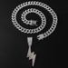 Trendy and cool dual tone lightning large pendant necklace with sparkling diamond hip-hop style street dance rap_ipsvogv.com