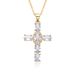 New Copper Micro Inlaid Zircon Necklace Multi Color Cross Pendant Hip Hop Necklace Clavicle Chain_ipsvogv.com