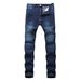 Men's Clothing street BIKER JEANS trendy brand locomotive men and women personality wrinkled slim feet pants elastic jeans_ipsvogv.com