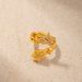 Fashion Design Sense Five-Pointed Open Star Stacking Ring Real Gold Jewelry_ipsvogv.com