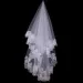 Hair Jewelry Women Bridal Short Wedding Veil White One Layer Lace Flower Edge Appliques_ipsvogv.com
