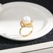 Korean version of light luxury style high-end pearl ring, versatile and exquisite zircon opening, adjustable ring mesh_ipsvogv.com