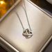 Love Double Ring Titanium Steel Necklace for Women's Gold Light Luxury, Design Sense, Temperament, Network Red Collar_ipsvogv.com
