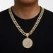 New Round Full Diamond Letter K Alloy Pendant Hip Hop Fashion Cuban Chain Men's Necklace Jewelry_ipsvogv.com