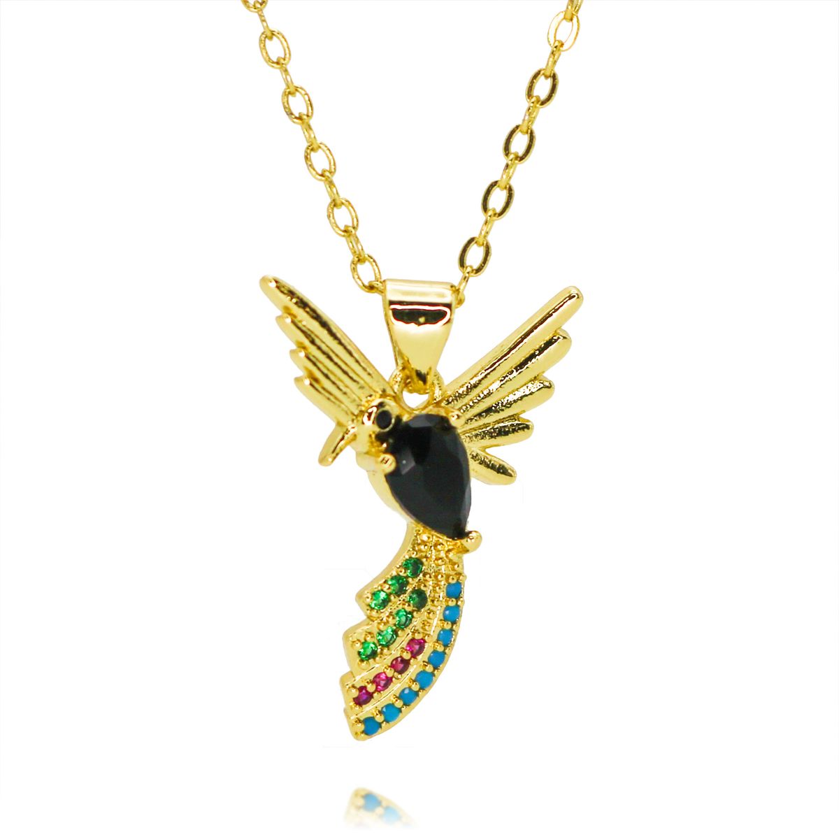 New Hot Selling Colorful Zircon Bird Necklace Female Temperament High End Design Fashion Light Luxury Pendant_ipsvogv.com