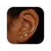 Hot Sales Real Gold Brass Electroplating Simple And Exquisite Small Eight Pointed Star Three Petal Leaf Earrings Three Piece Set_ipsvogv.com