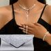 Long necklaces for women, banquet weddings, full diamond dinner bags, suits, dress accessories, bridal accessories_ipsvogv.com