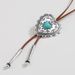 Women's Jewelry Retro Turquoise Cross Necklace Fashion Leather Rope Does Not Fade Retro Love Sweater Chain_ipsvogv.com