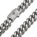 Men's Jewelry Stainless Steel Cuban Chain Necklace Miami Zircon Spring Buckle Men's Necklace Bracelet Popular Jewelry_ipsvogv.com