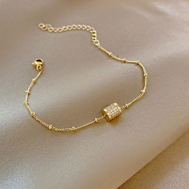 Elegant Simple Style Classic Style Geometric Titanium Steel Inlay Zircon Bracelets 1 Piece_ipsvogv.com