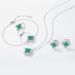 Four leaf clover cultivated emerald earrings female S925 silver cultivated colored gemstone earrings light luxury retro_ipsvogv.com