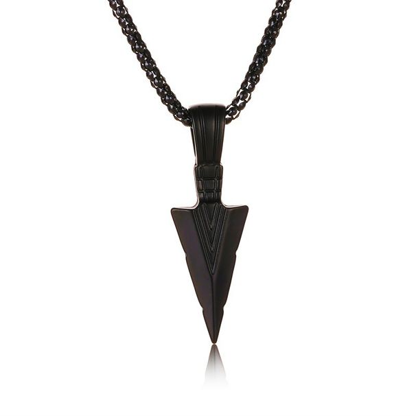 New Personalized Men's Triangle Spear Necklace Metal Arrow Pendant Sweater Chain_ipsvogv.com