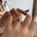 Ancient French Color Light Luxury High-end Synthetic Red Wheat Ear Ring Gold Versatile Jewelry Fashionable Women_ipsvogv.com