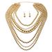 Fashionable And Exaggerated Multi Layered Gold CCB Bead Necklace For Women_ipsvogv.com