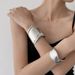Irregular and exaggerated three-dimensional wide with irregular personality, women's geometric metal ripple bracelet_ipsvogv.com