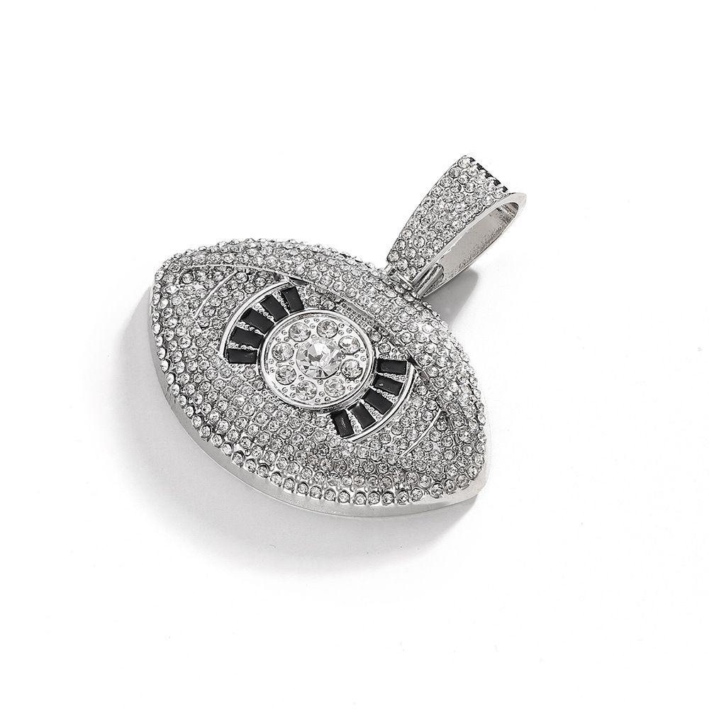 Fashionable Diamond Angel's Hip Hop Personalized Creative Devil's Eye Pendant Cuban Necklace Trend_ipsvogv.com