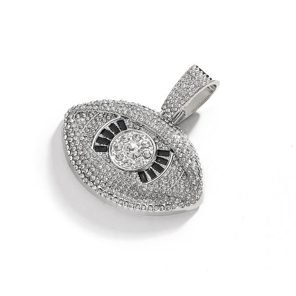 Fashionable Diamond Angel's Hip Hop Personalized Creative Devil's Eye Pendant Cuban Necklace Trend_ipsvogv.com