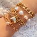 Jewelry Temperament Baroque Shaped Pearl Hip-hop Peach Heart Chain Bracelet Set_ipsvogv.com
