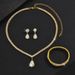 2024 Evening Banquet Jewelry Three-Piece Wedding Women's Necklace Earrings Bracelet Set_ipsvogv.com