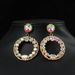 popular trendy earrings fashionable shiny circle earrings colorful vintage rhinestone earrings earring_ipsvogv.com