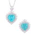 Zhuang Shengsheng Jewelry Copper Bottom Gold Plated Simulation Paraiba Heart Shaped Pendant Ring Set Main Stone * 15_ipsvogv.com