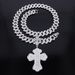 Unisex Hot Selling Diamond Cross Pendant Hiphop Punk Street Cool Hip Hop Style Pendant Street Dance Accessories_ipsvogv.com
