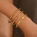 3pcs/set Stainless Steel Gold Bracelet Set With Diamond Nails High End Four Leaf Clover Bracelet Gold Bangles_ipsvogv.com