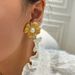 Fashionable Ins Plated Titanium Steel Retro Embossed Flower Pearl Earrings_ipsvogv.com