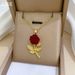 Rose 【 】 Light Luxury Charm Gorgeous Full Diamond Necklace Women's Versatile Clavicle Titanium Steel Chain 【 】_ipsvogv.com