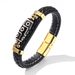 Handmade Ethnic Style Fashion Men's Handwoven Dzi Bead Tibetan Blue Leather Bracelet_ipsvogv.com