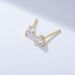 Women's Jewelry S925 Sterling Silver Three Claw Round Zircon Earrings Fashion Simple Mini Earrings Temperament Earrings Small Accessories_ipsvogv.com