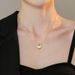 【 Whole Body Titanium Steel 】 Love Fritillaria Minimalist Gold Necklace In The Furnace For Women's Ins Mesh Red_ipsvogv.com