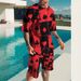 2023 Summer Mesh Set for Men's Trendy Casual Beach Style 3D Digital Printed T-shirt and Shorts_ipsvogv.com