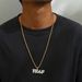 Versatile hip-hop trendy men's Cuban with minimalist niche letter inlaid diamond design necklace, versatile and elegant_ipsvogv.com