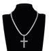 Mini zircon cross hip hop pendant tennis row chain sweater chain_ipsvogv.com