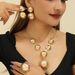 Statement Jewelry Set: Exaggerated High-End Glossy Heart Necklace, Ring, And Round Earrings_ipsvogv.com