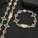 Men's Jewelry Set Fashion Hip Hop Colored Gemstone Necklaces Accessories High End Zircon Men's Bracelets_ipsvogv.com