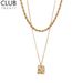 Copper Plated Gold Simple Geometric Pendant Double Layer Gold Necklace Braided Trendy Women's Necklace_ipsvogv.com